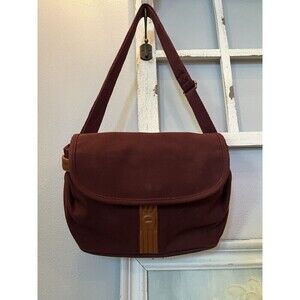 Vintage ETIENNE AIGNER Canvas & Leather Handbag Purse Maroon